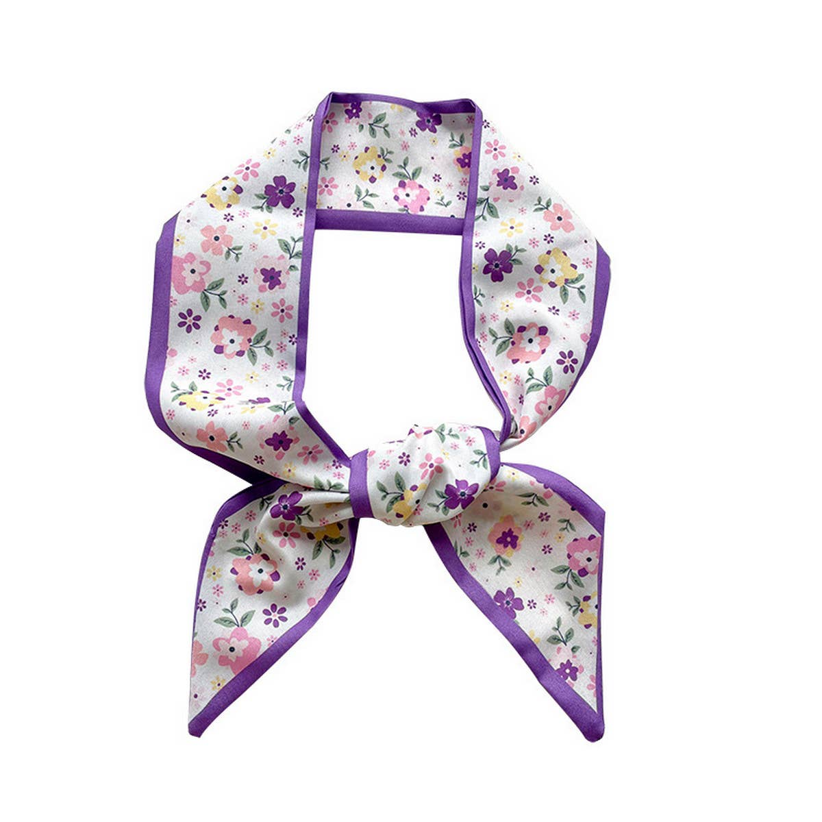Purple Floral Hair Scarf