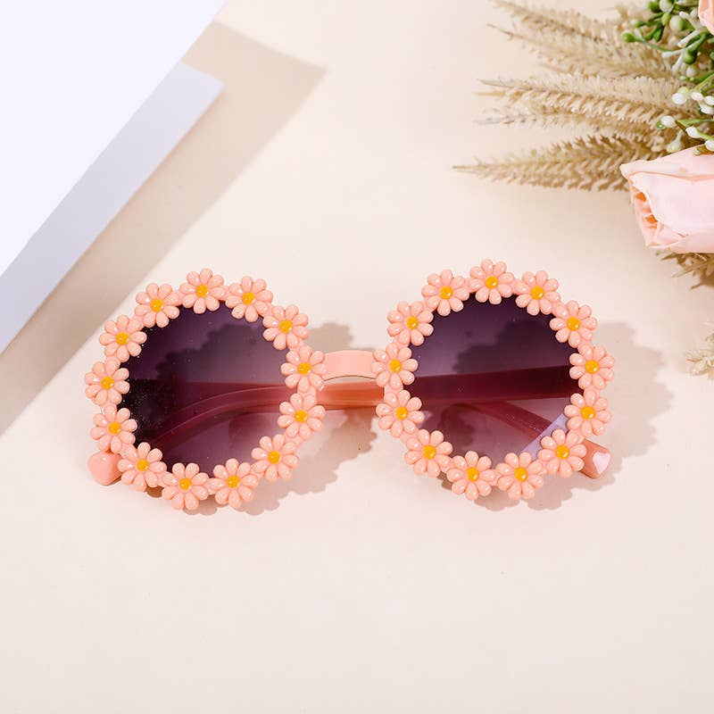 Daisy Round Frame Petals Kid's Sunglasses