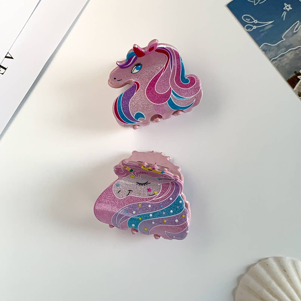 Glittery Unicorn Hair Clip