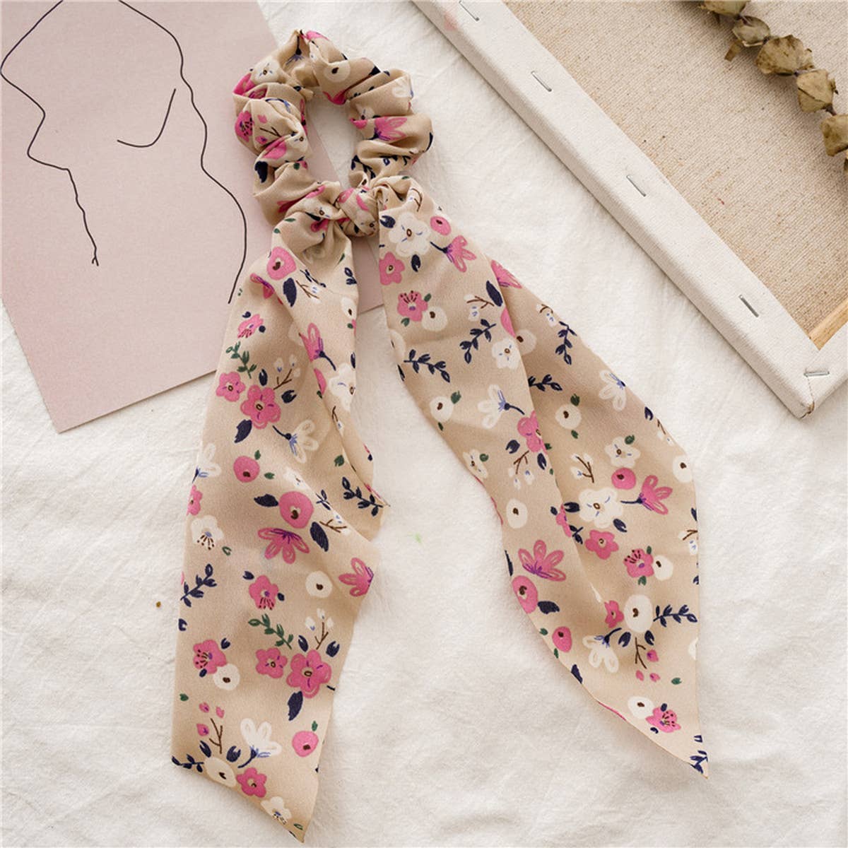 Floral Scarf Scrunchie
