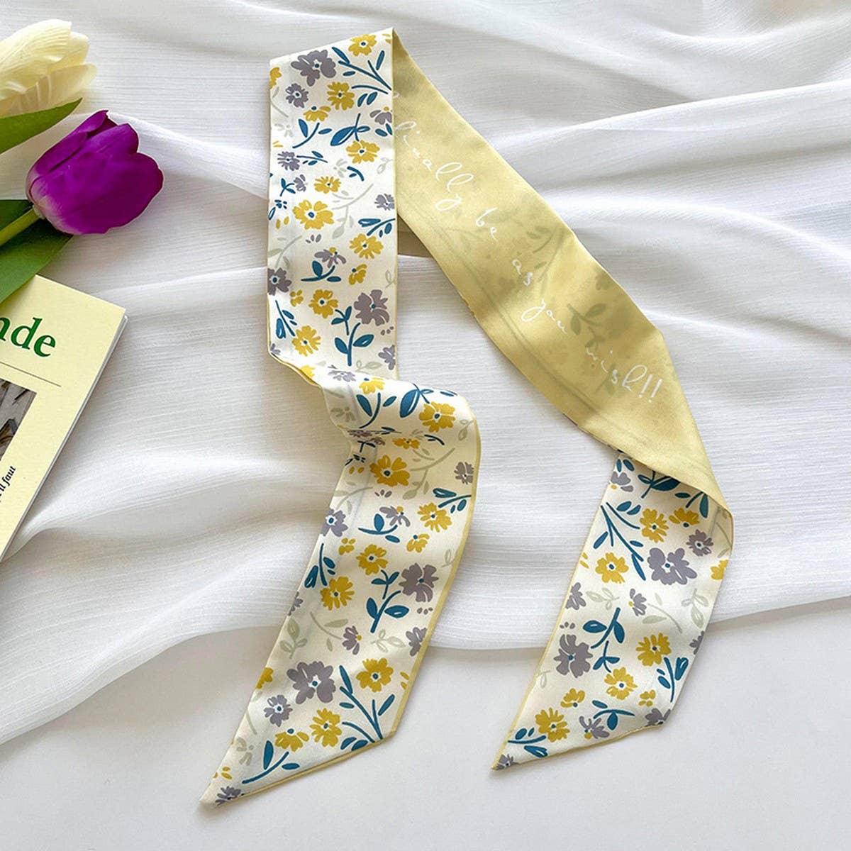 Yellow Floral Hair Scarf