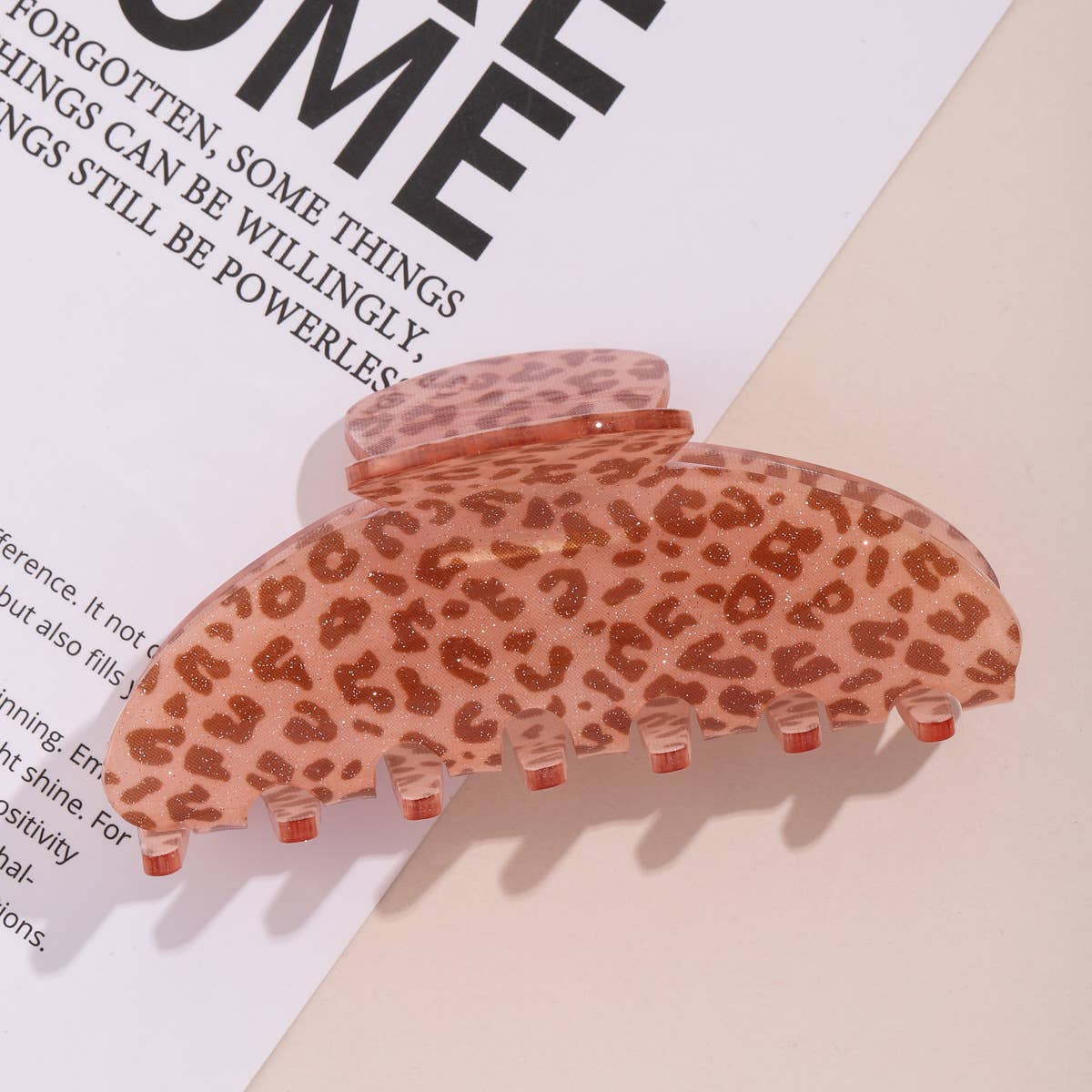 Glitter Leopard Claw Clip