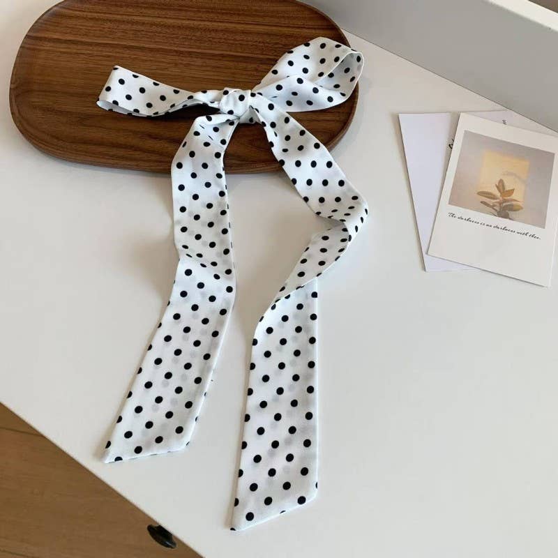 SOFT SILKY SKINNY SCARF WHITE