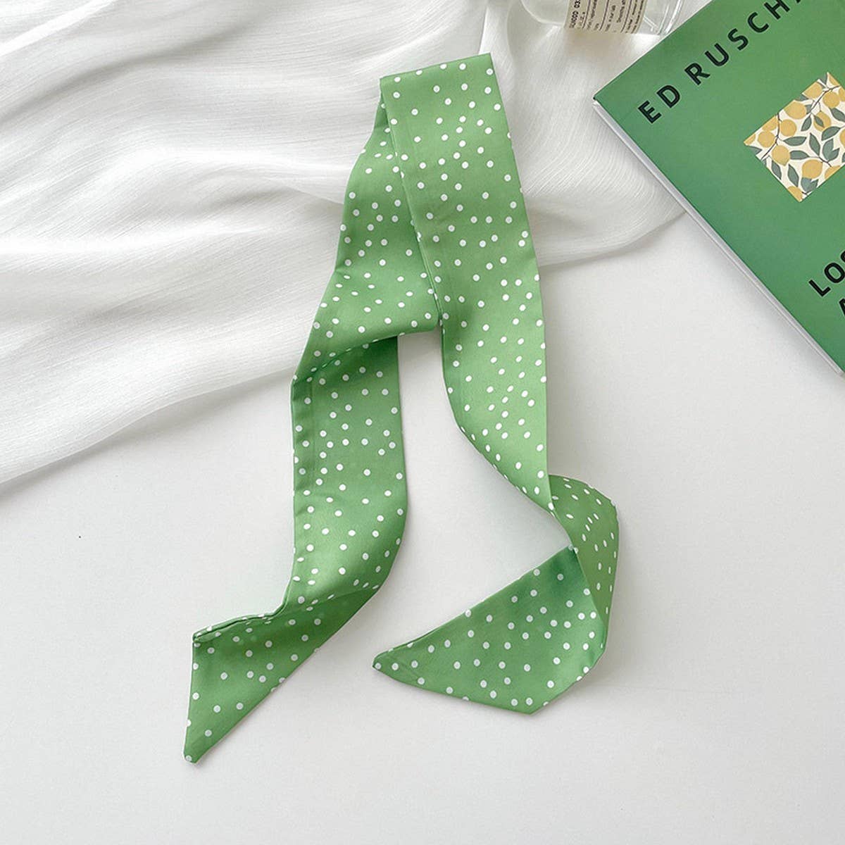 Green Polka Dot Hair Scarf