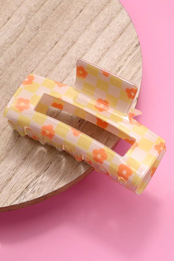 YELLOW DAISY CHECKER CLIP