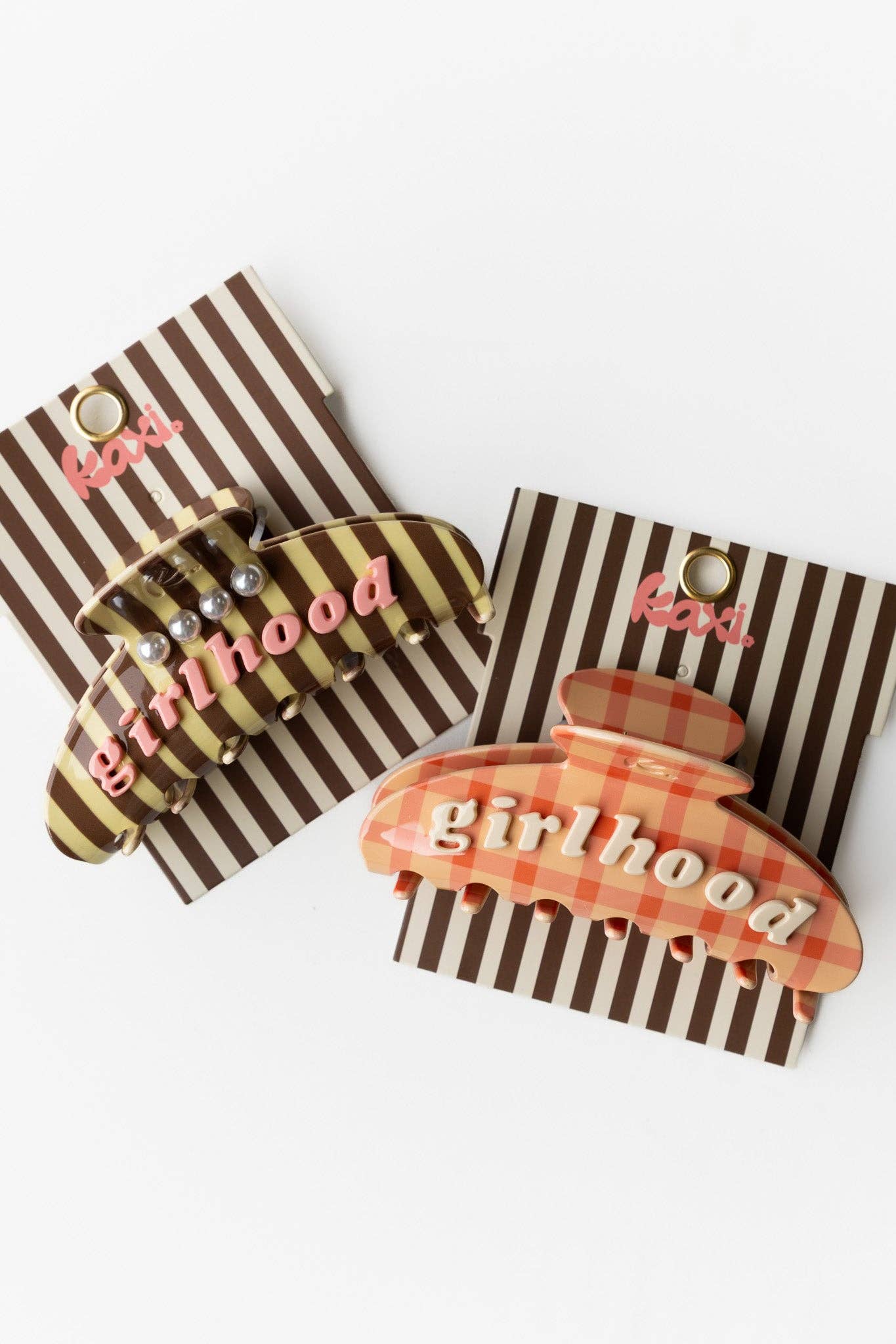 GIRLHOOD BROWN STRIPED WITH PEARLS