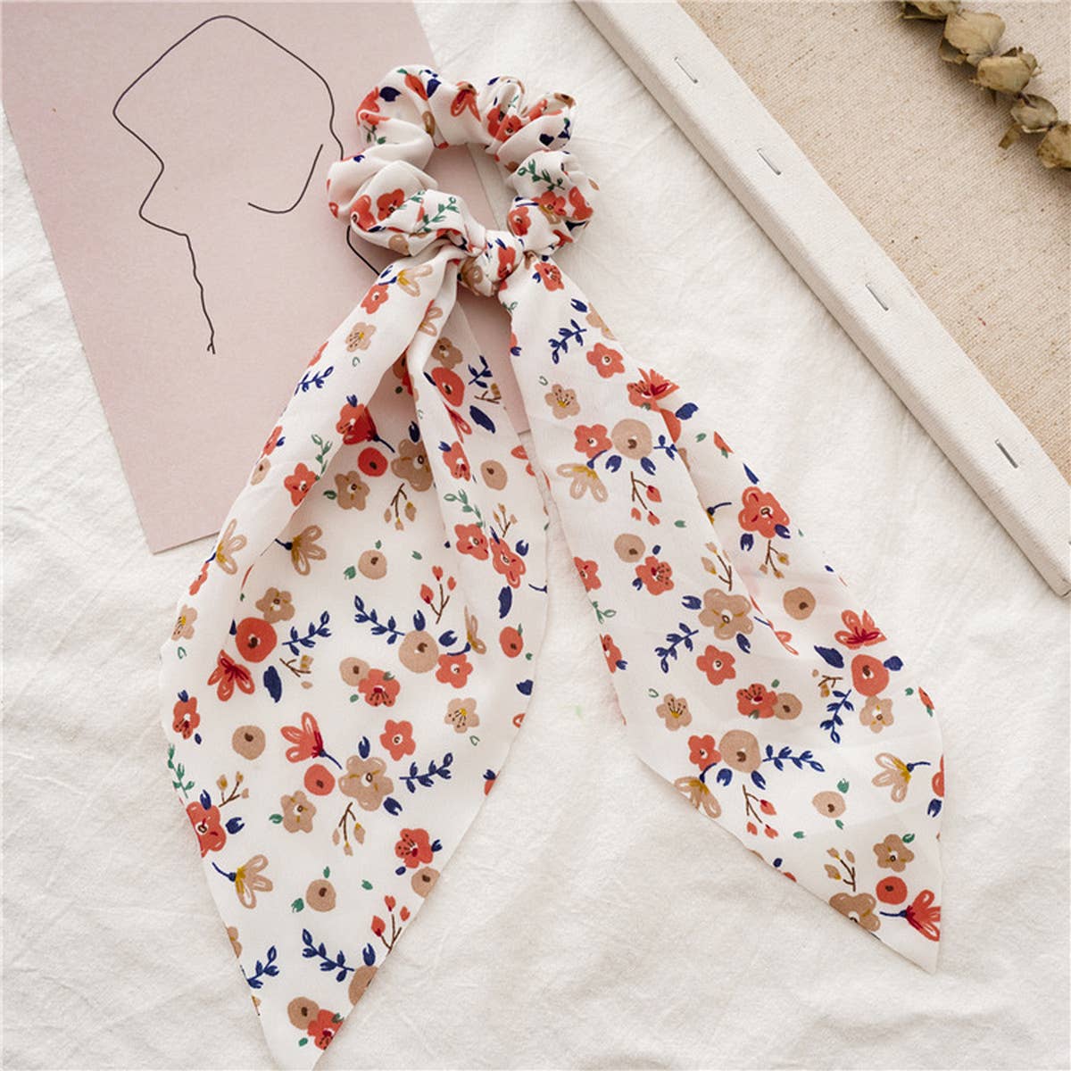 Floral Scarf Scrunchie