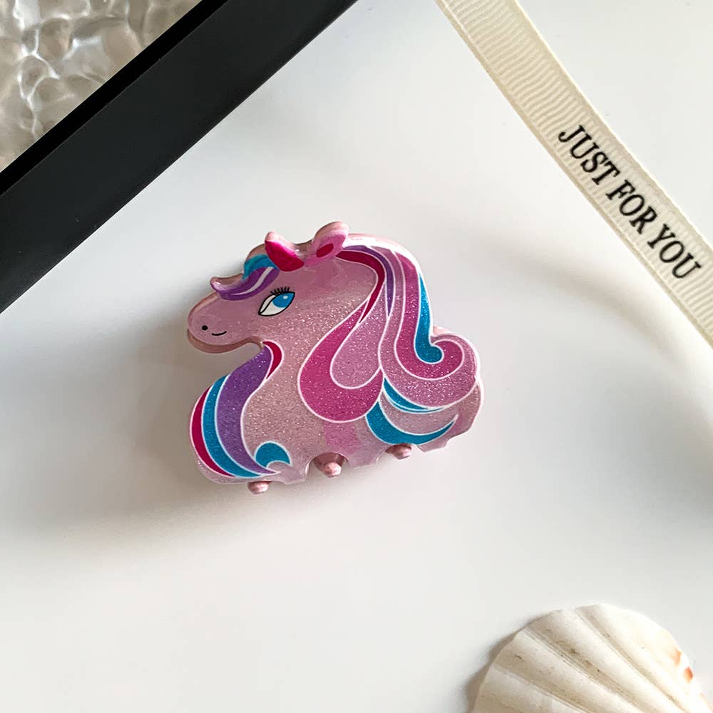 Glittery Unicorn Hair Clip
