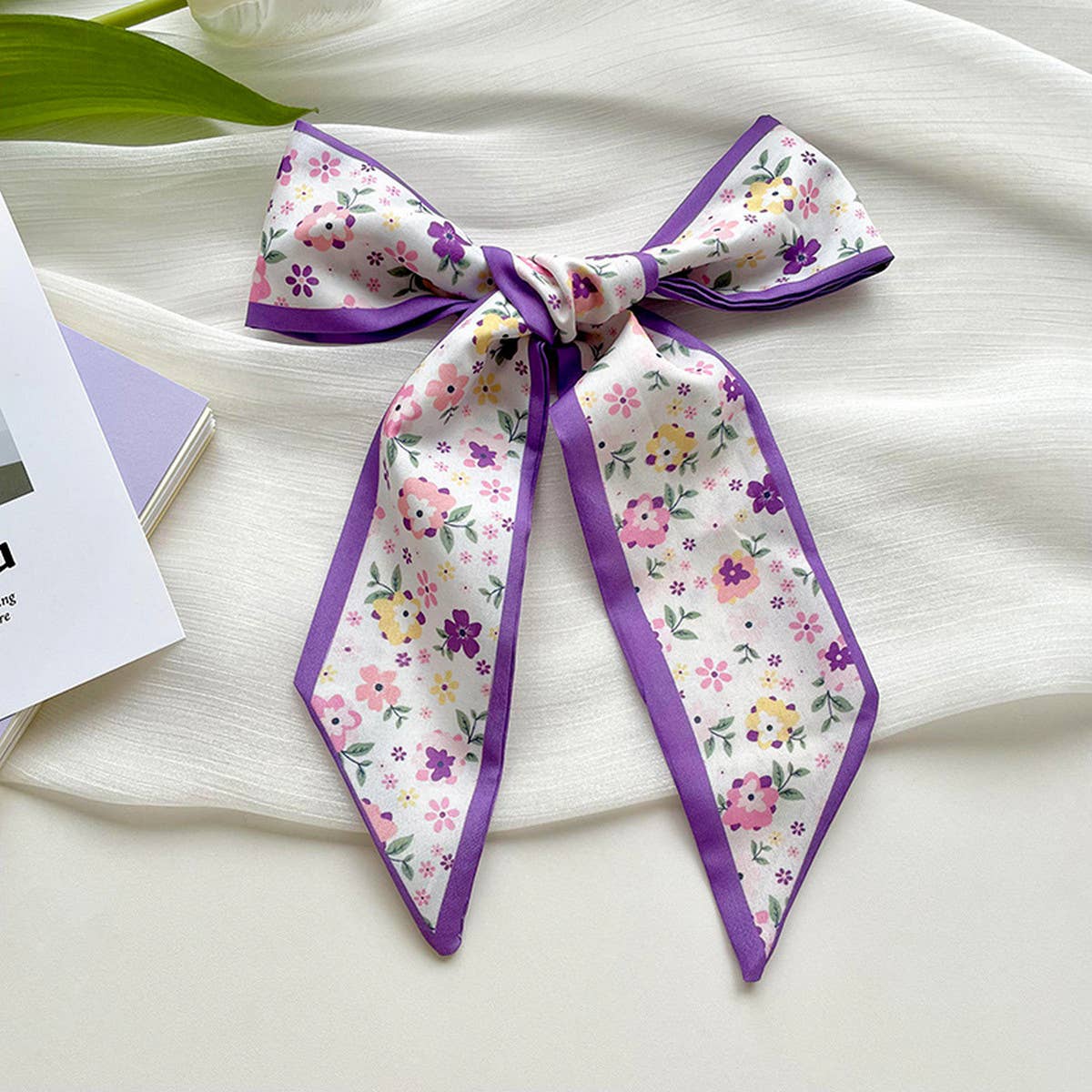 Purple Floral Hair Scarf