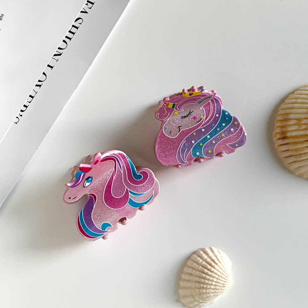 Glittery Unicorn Hair Clip