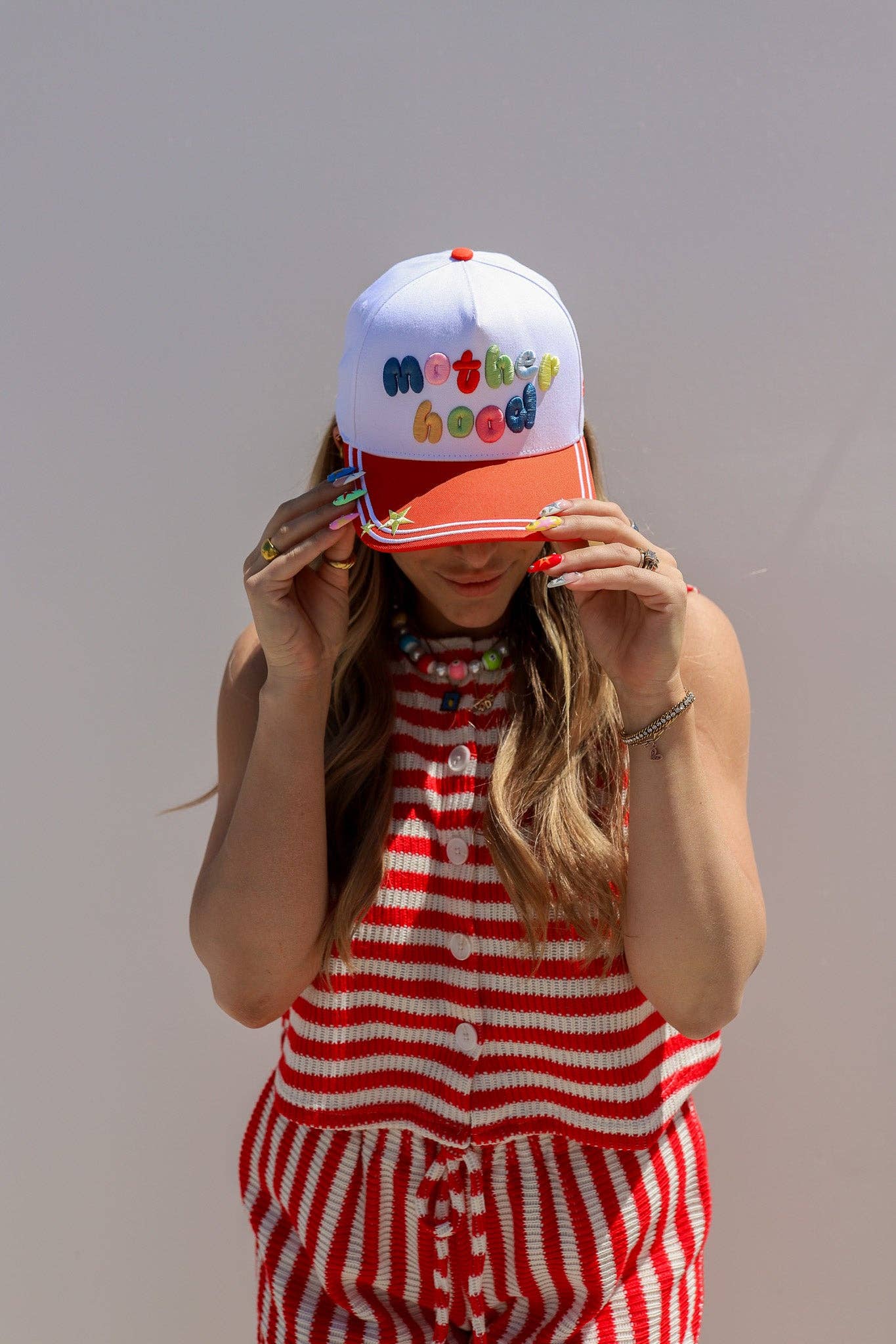 MOTHERHOOD TRUCKER HATS  RED & COLORFUL