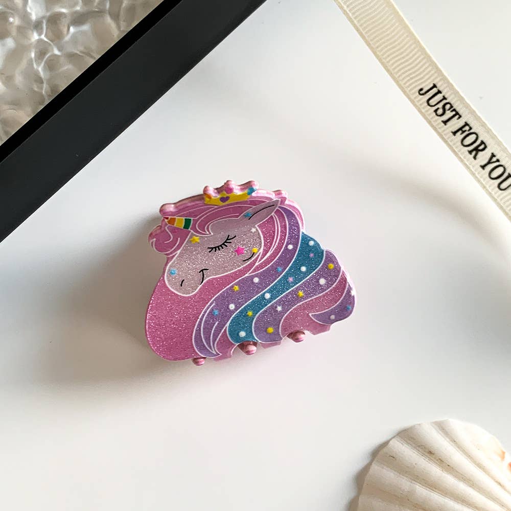 Glittery Unicorn Hair Clip